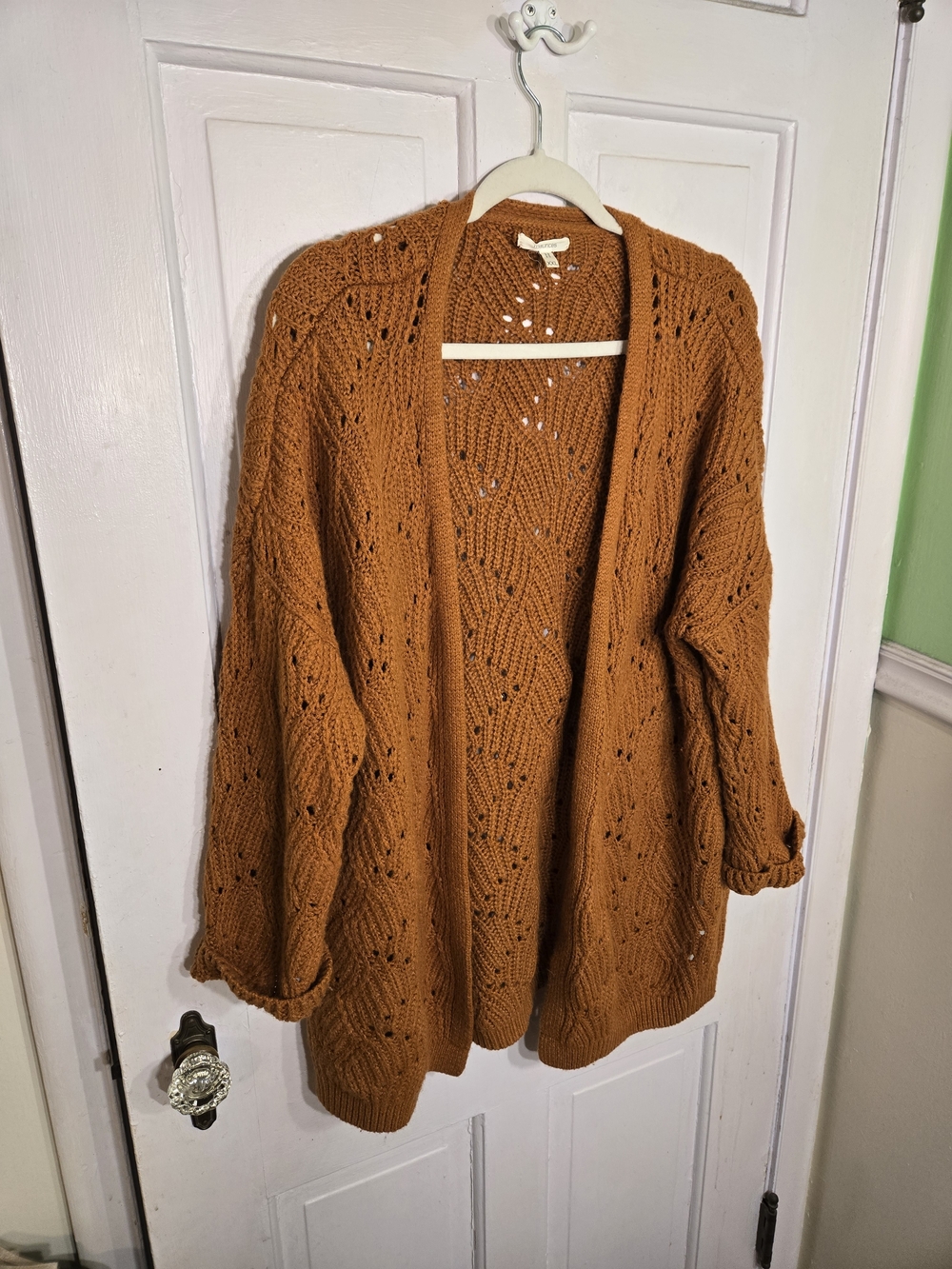 Maurices Open-Front Chunky Knit Cardigan - Rust Orange Size XXL